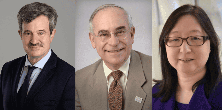 Headshots of three researchers who received awards.