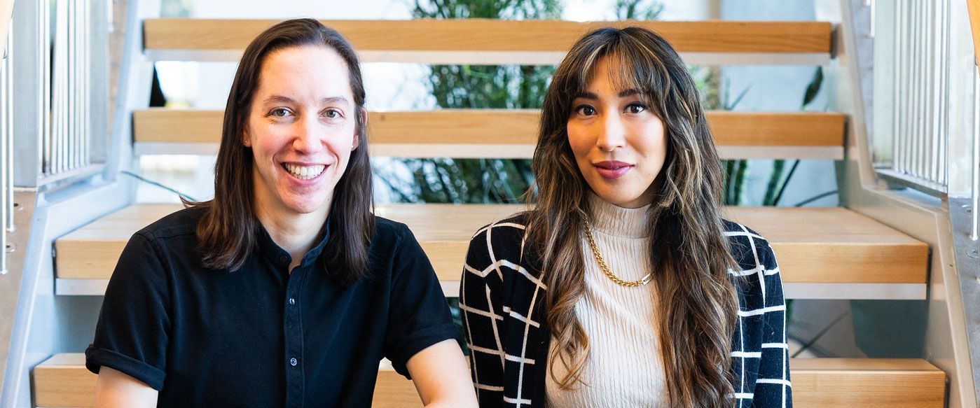 Photo of Katie Blise, Ph.D., (left) and Sam Sivagnanam, M.S., (right).