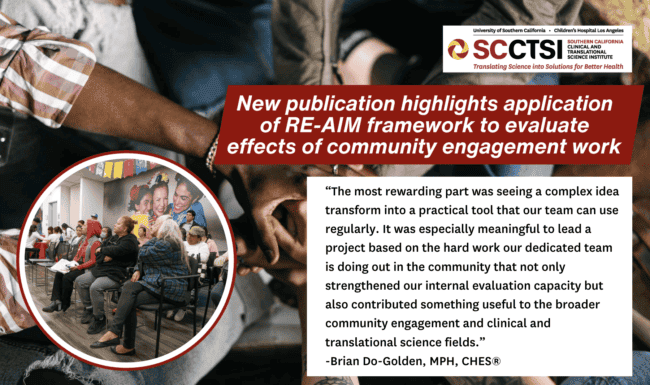 New publication highlights application of RE-AIM framework to evaluate effects of community engagement work